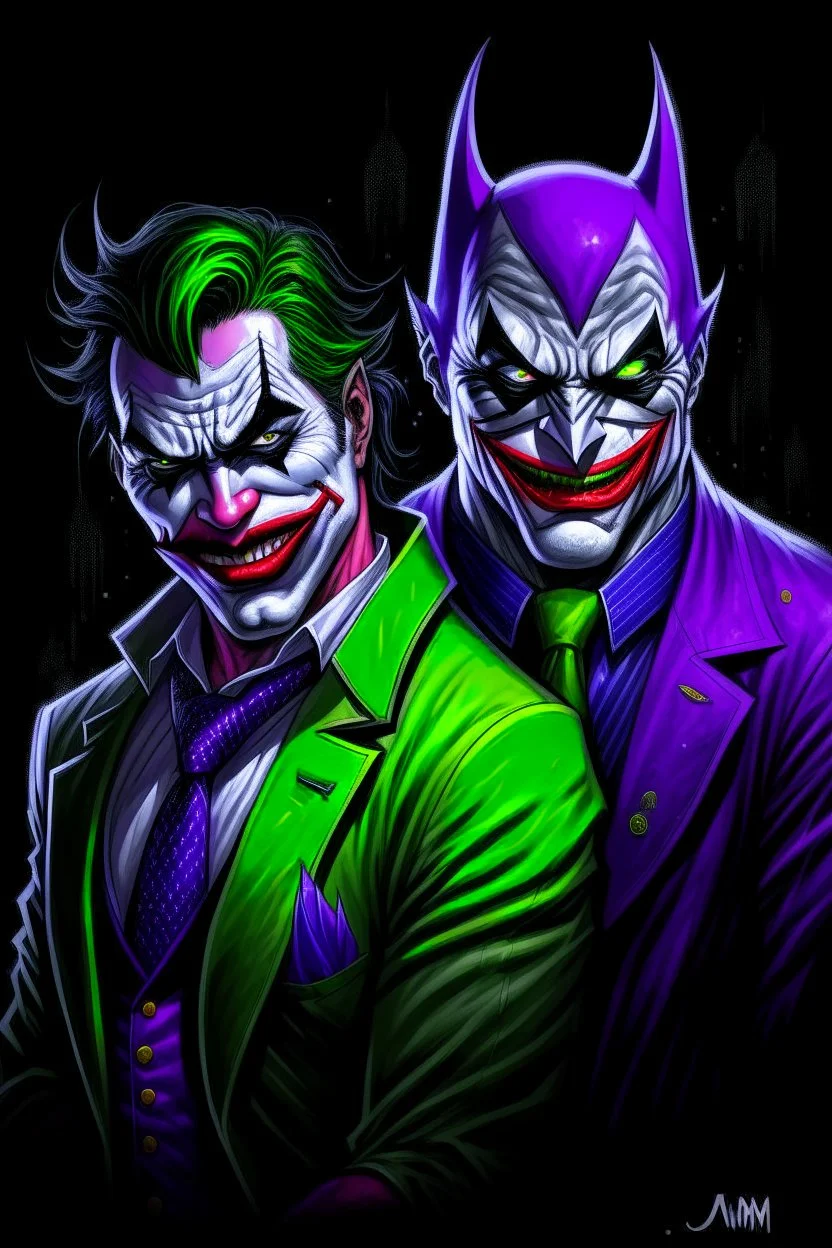 joker and batman grovvy art funy