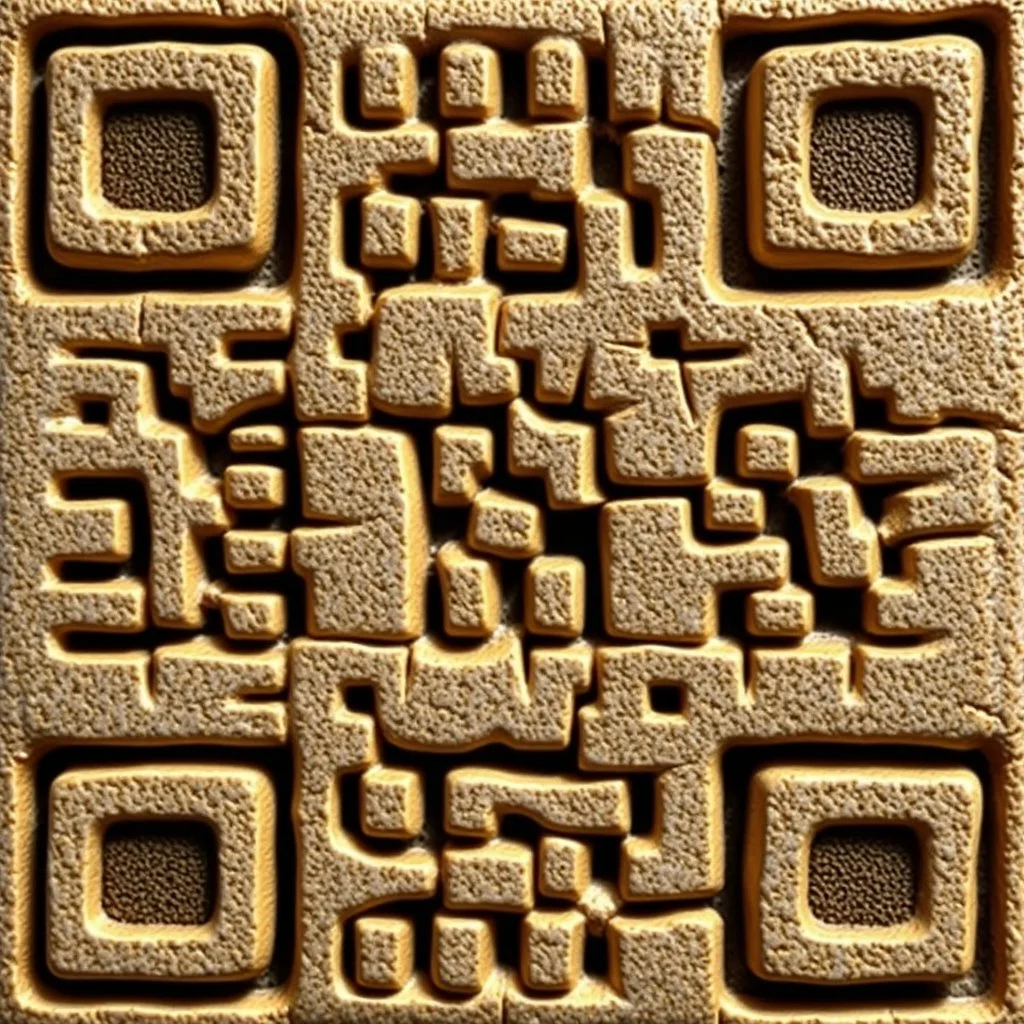 A QR code formed from cuneiform