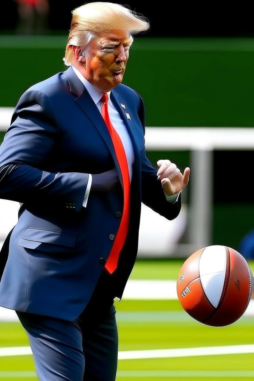 Donald Trump playing American Football