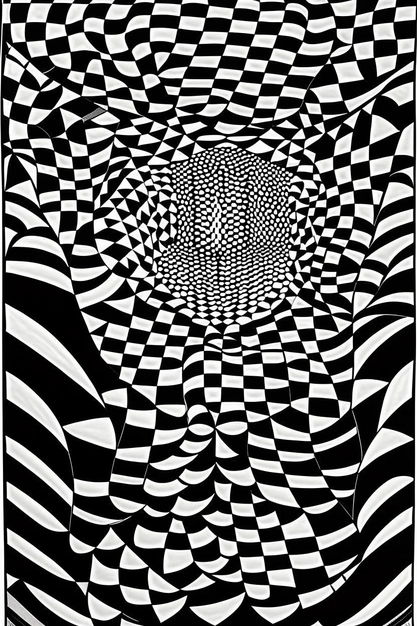 The Black Honeycomb Knight; Optical Art; Black and White, Bridget Riley; M.C. Escher, Victor Vasarely