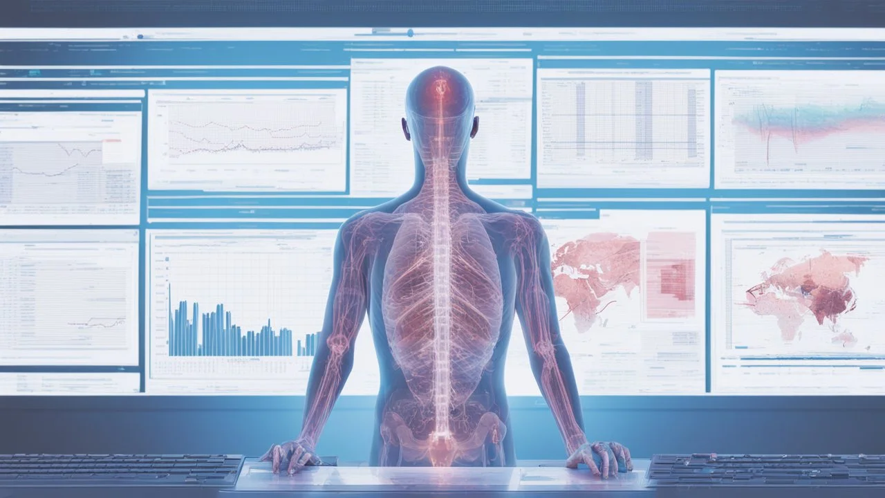 "A high-quality image displays a computer screen showcasing advanced medical charts and data. The image reflects the technology of data analysis and artificial intelligence in the field of healthcare, demonstrating the ongoing effort to enhance healthcare by precisely analyzing medical data and making accurate clinical decisions. The image signifies technological progress and continuous improvement in healthcare delivery."