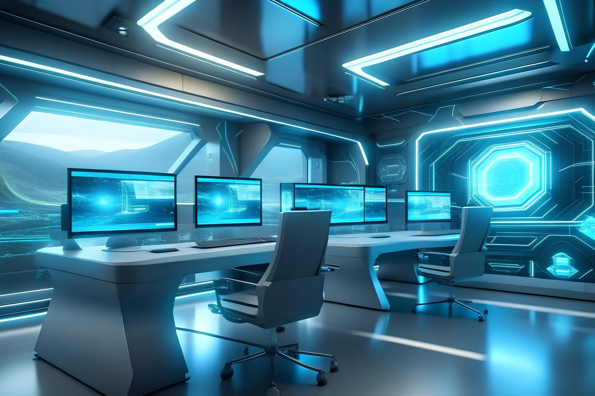 futuristic it workspace