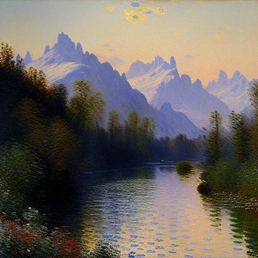 Monet Painting of River in alaska