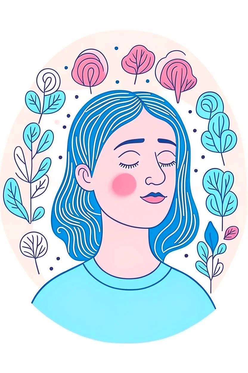 Ilustrasi seorang wanita yang sedang mempromosikan tentang kesehatan mental