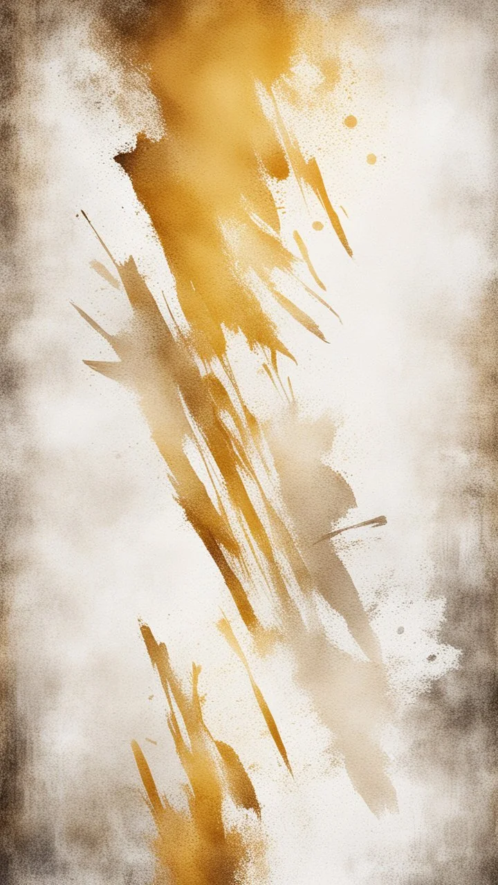 Hyper Realistic White & golden multicolor grungy rustic brush strokes on rustic background with vignette effect