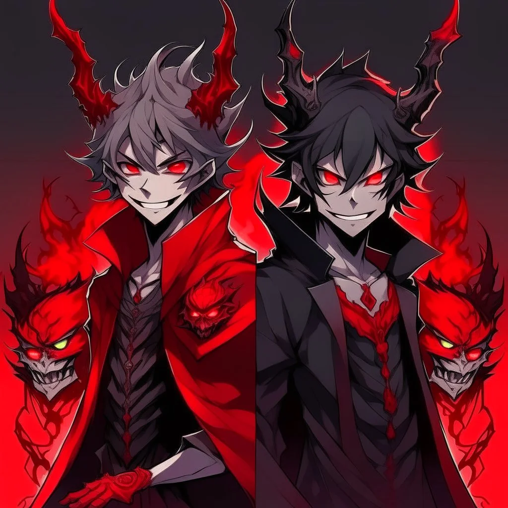 Black demon and red demon and dimond demon