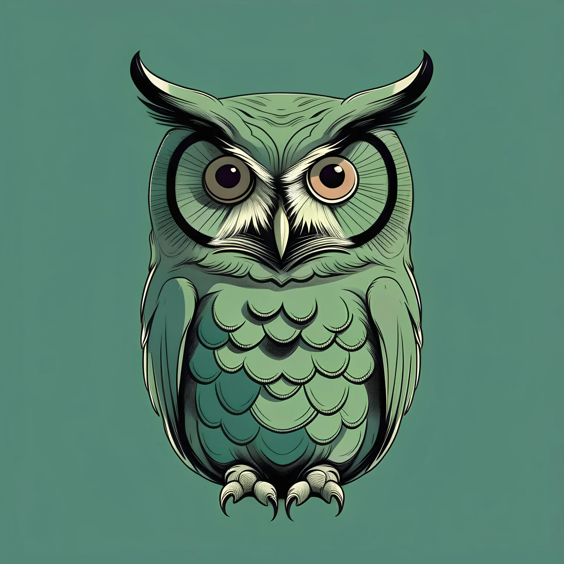 simple owl image basic color