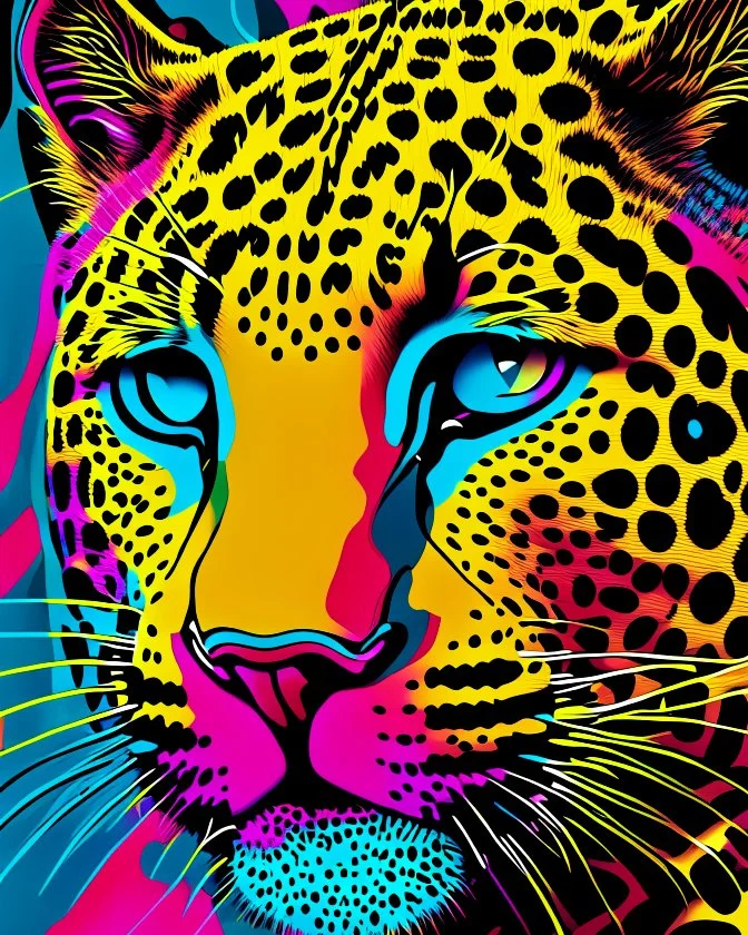 Leopardo coherente Arte pop obra de arte 4k