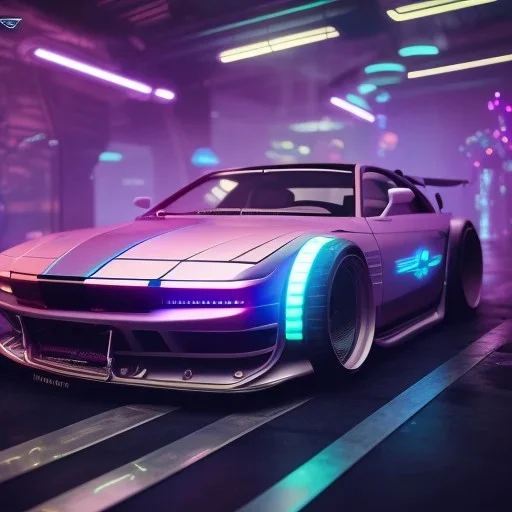 cyberpunk hyper car,cyberpunk 2077, ultra realistic,shiny, smooth, studio quality, octane render, Surrealism, Triadic colour scheme,glow-stick, ambient lighting,nightclub lighting, polaroid, 100mm, --ar 3:2 --v4