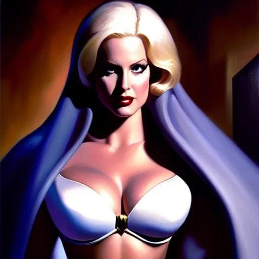 portrait of beautiful busty emma frost painting by Brom, oil on canvas, cinematic composition, extreme detail,fit full head inside picture