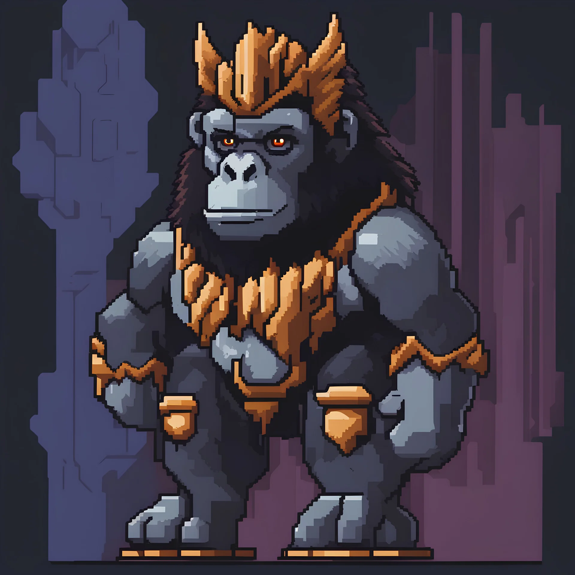 small pixel art of gorilla pegasus