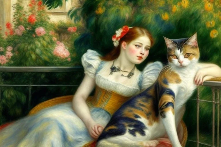 Zwei Katzen (auf der Terrasse) Auguste Renoir