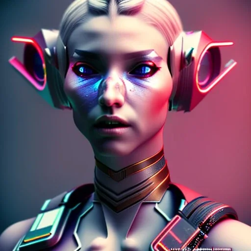 Very detailed cinematic cyberpunk female elf