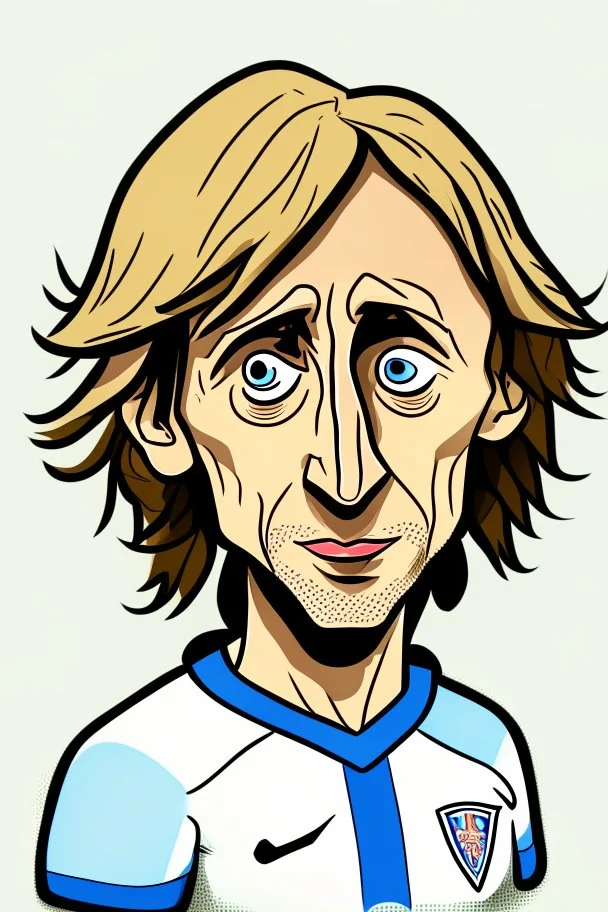 Luka Modric Croatian soccer player cartoon 2d