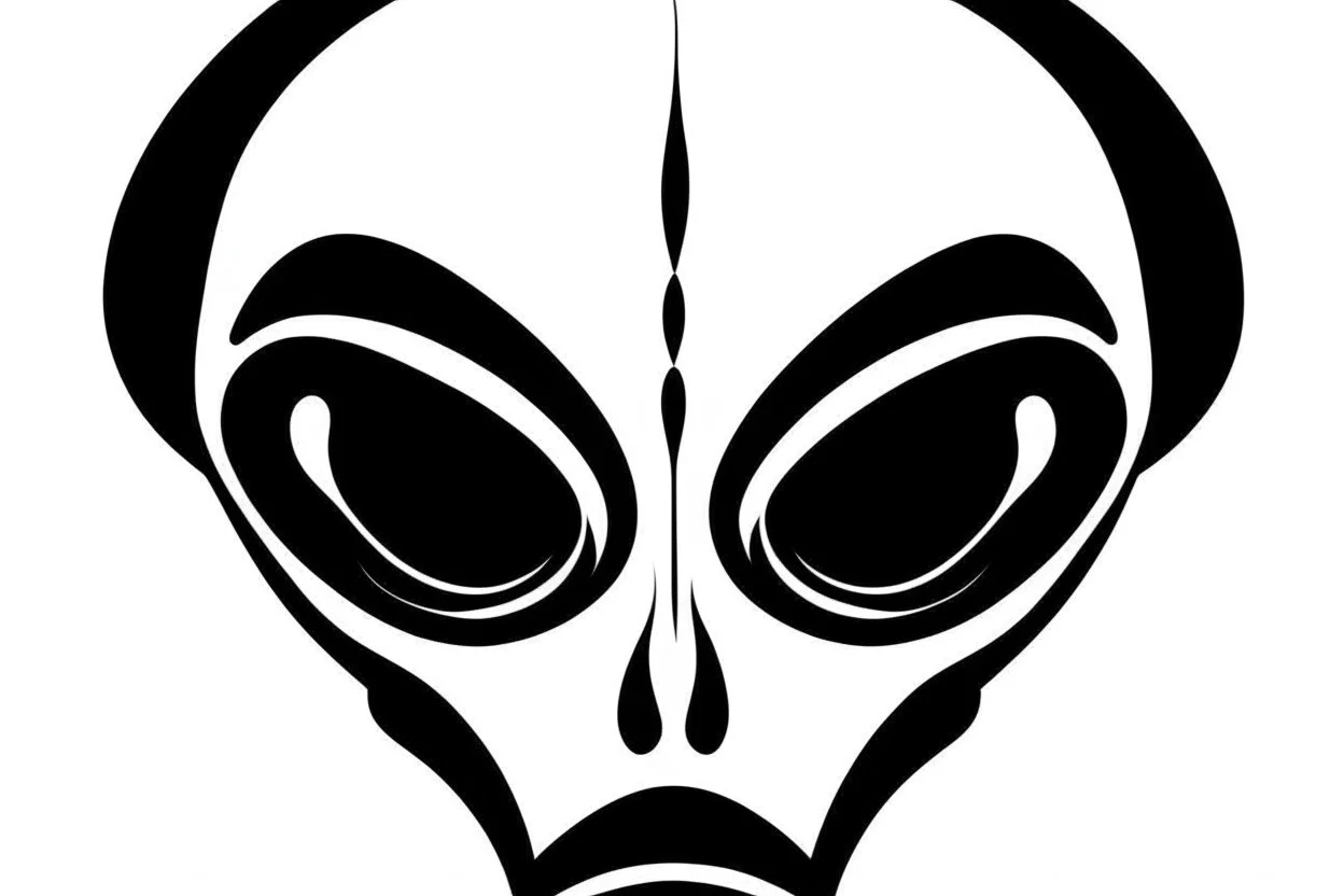 alien head clip art stencil