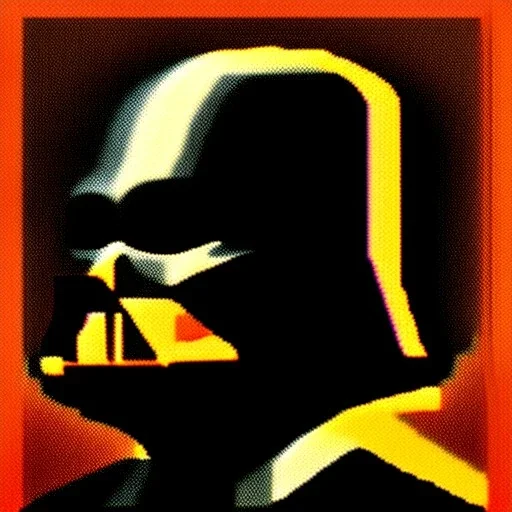 Impressionist Seurat painting of Darth vader