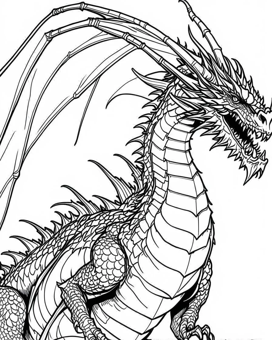 real big dragon coloring page