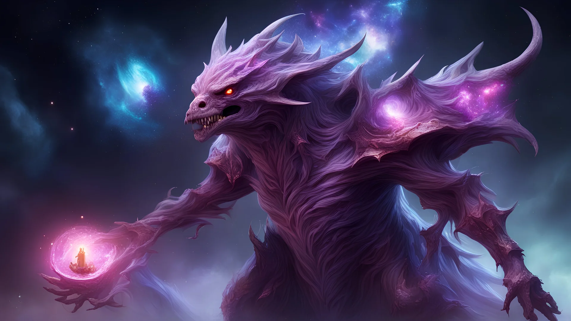 Beautiful yet terrifying mage creature ready to eat an entire galaxy