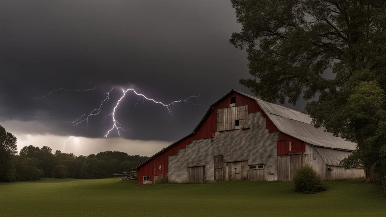 lightening strikes barn