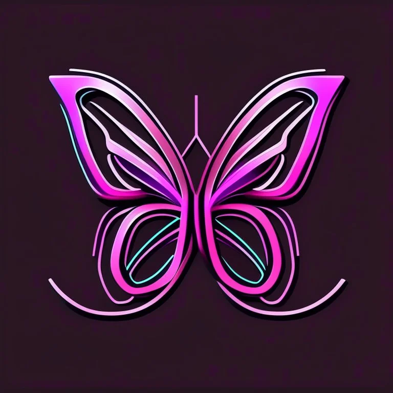 symetry!!, butterfly!!, logo, NFT, colorful, cyberpunk, neon punk, curves, lines, simple, gradient, creative