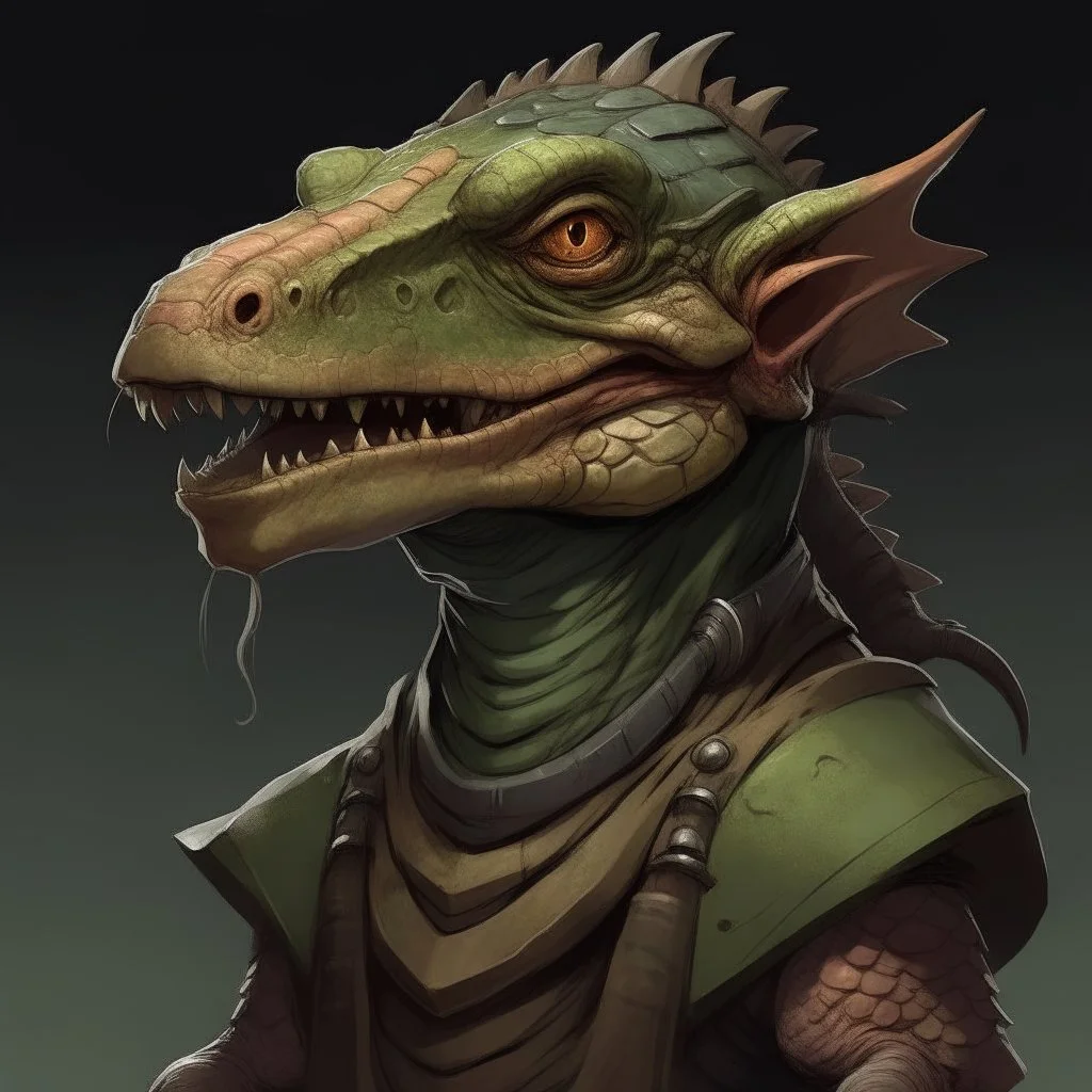 dnd, artistic, illustration, artstation, kobold, reptile, portrait, zombie, body without skin, anatomy and muscles, eyes with no iris or pupil