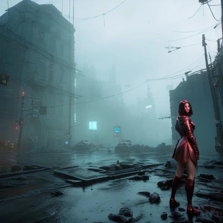 Pretty ciborg woman, portrait, rain, fog, white and gold dress, studio scene, blue light, red lights, hoodie, feathers, cyberpunk style, leather, vibrant color, highly detailed, art stations, concept art, smooth, unreal engine 5, god rays, ray tracing, RTX, lumen lighting, ultra detail, volumetric lighting, 3d, finely drawn, high definition, high resolution, neon background.