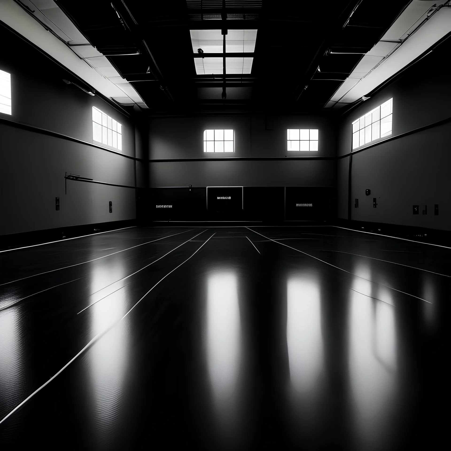 black Gym floor