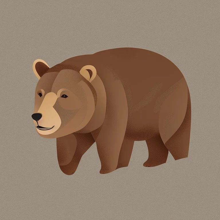 combine textured log with shape of a bear, graphic style, minimalistic,clean