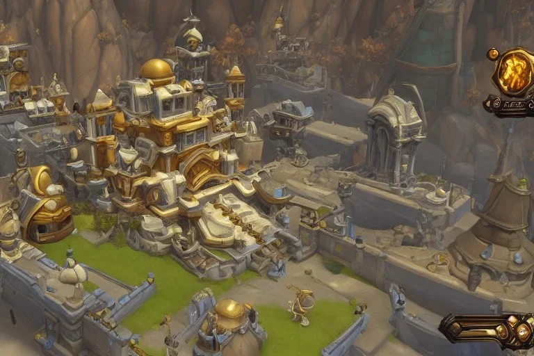 Torchlight 2 architecture made of marble and gold concept in overwatch