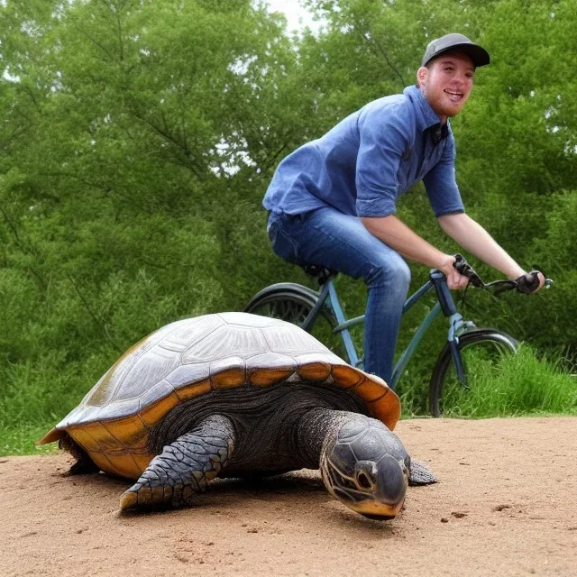 Mitch Mconell Riding a turtle