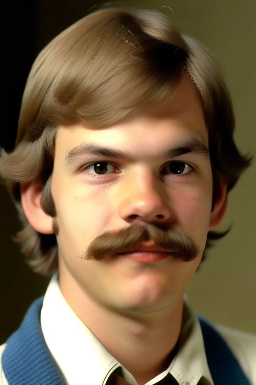 College Student Jeffrey Dahmer with a small mustache