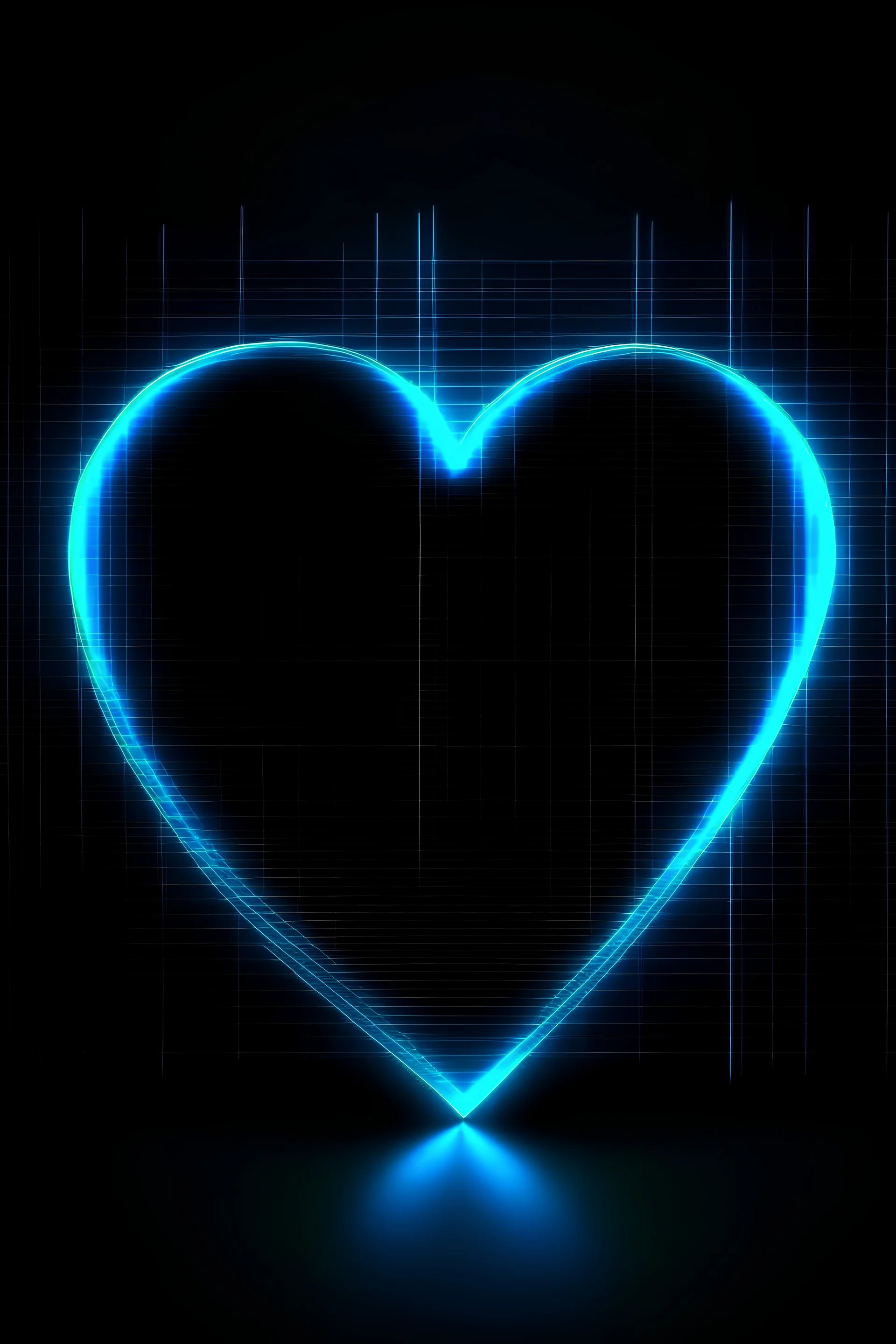 Blue Heart with pulse lines