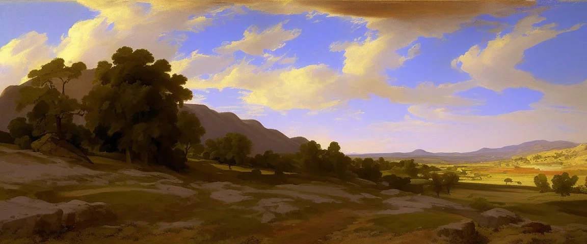 texas hill landscape by poussin