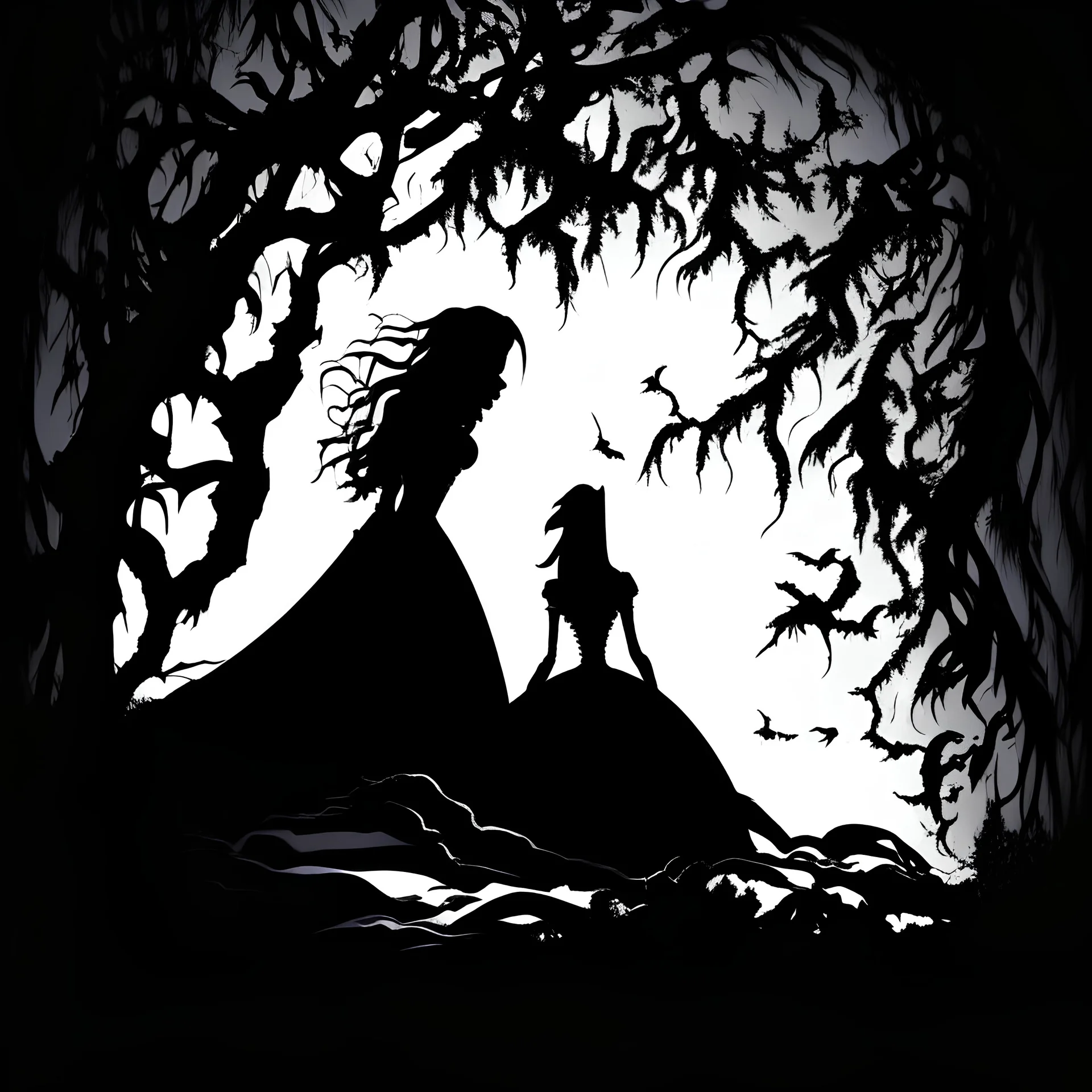 sleeping beauty dead hell on earth shadows silhouette