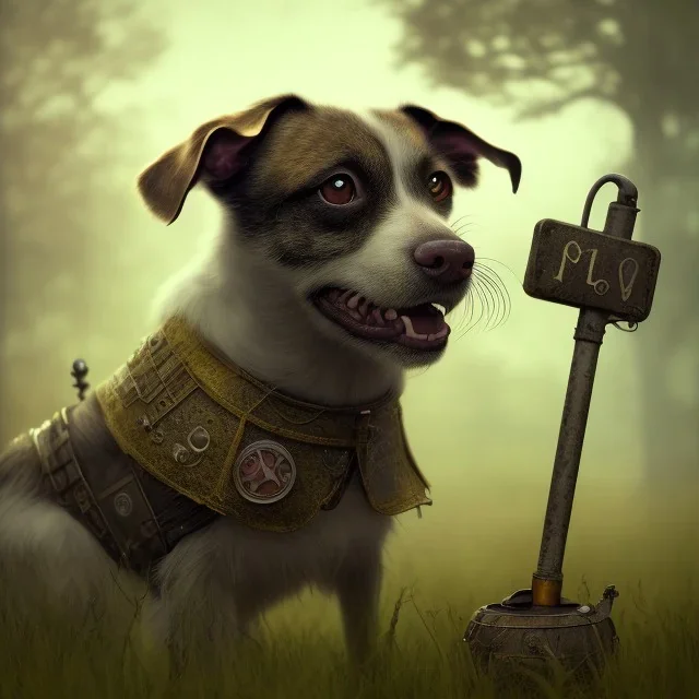 sad, abandoned, miserable dog tied to a route marker on highway, 8k resolution, high-quality, fine-detail, intricate, digital art, detailed matte, volumetric lighting, illustration, 3D octane render, brian froud, howard lyon, selina french, anna dittmann, annie stokes, lisa parker, greg rutowski