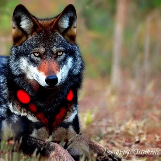 Black and red wolf