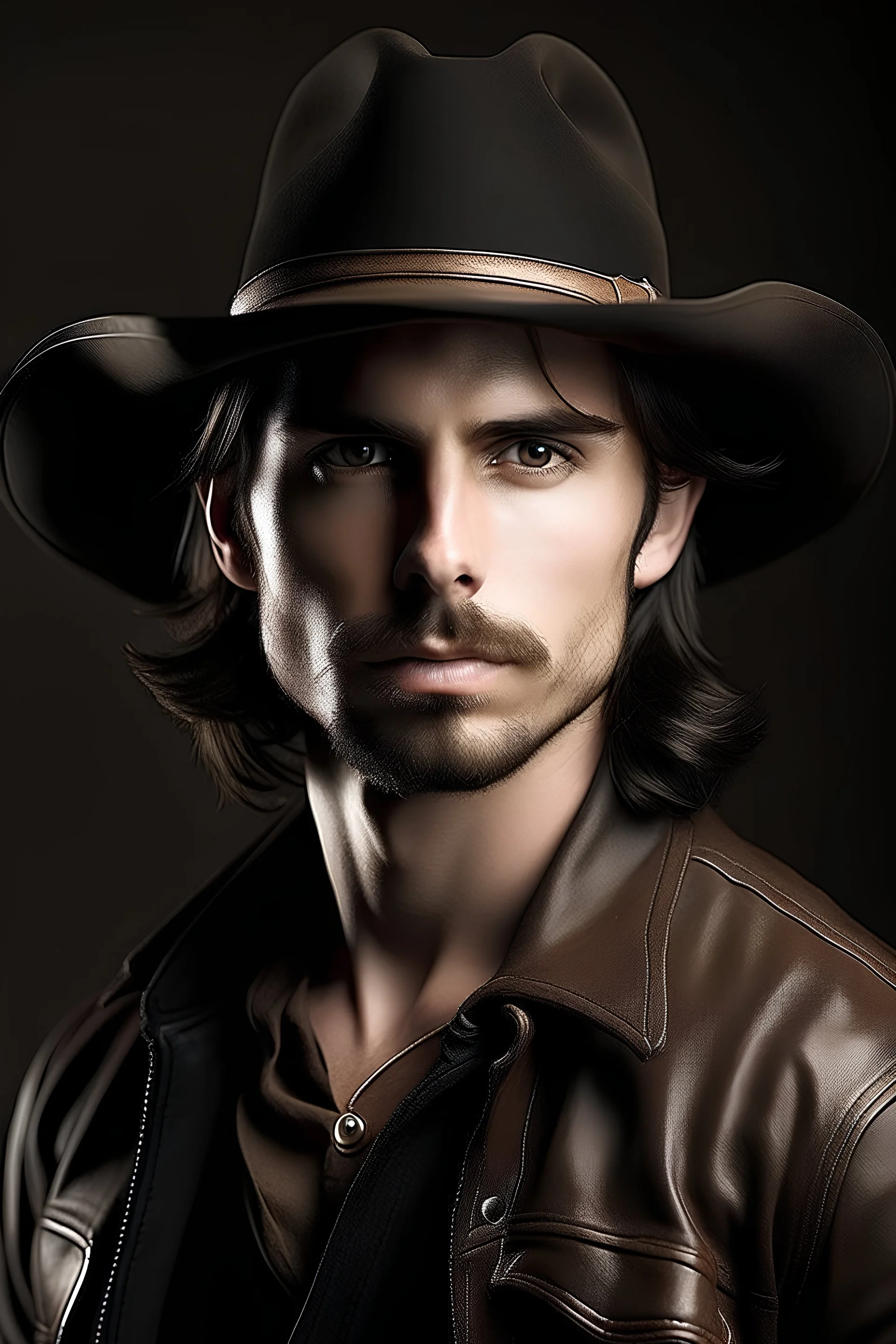 dark brown hair cowboy