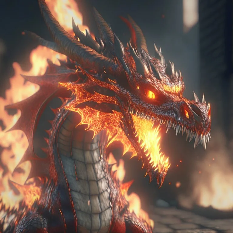 fire dragon, unreal engine 5, 8k resolution, photorealistic, ultra detailed