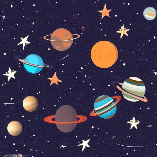 stars, planets, ships, space