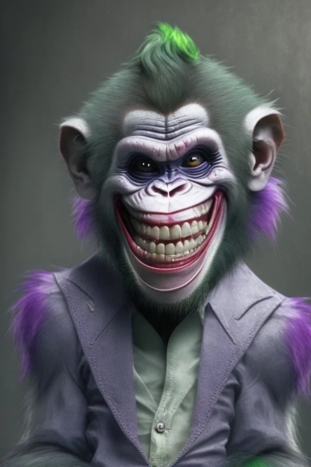 A picture of a cute ape in the form of a joker, a professional, high JPEG image