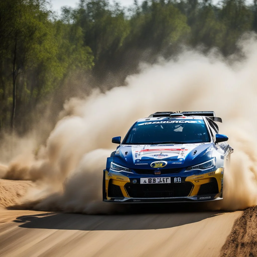 dramatic epic photography ralli art championship race, facing front supercar ,full sticker name DV race decorations,on the way high speed drifting and jumping,on dune and watery spray and dirt roads forest