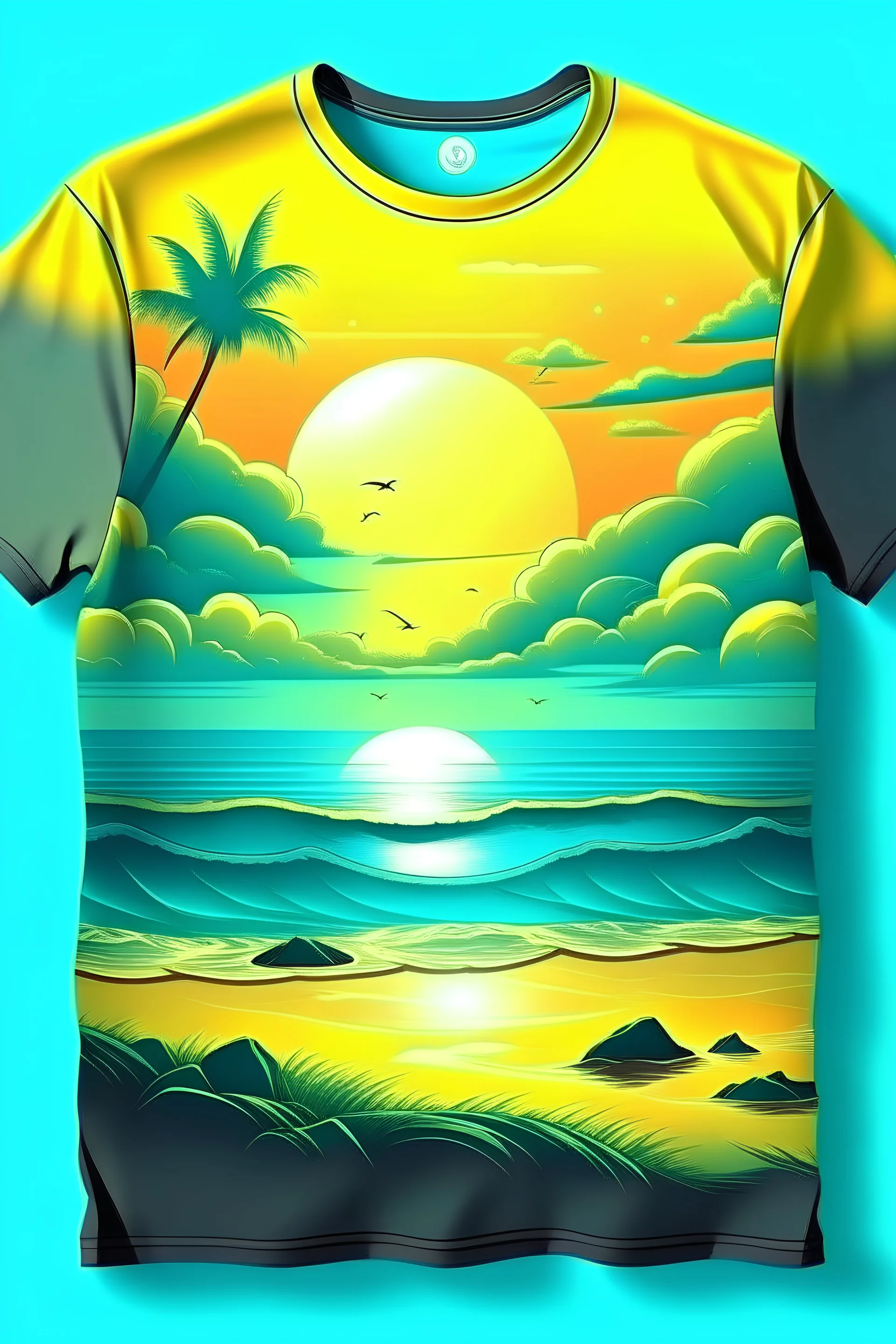 COOL REALIST BEACH AND SUN TSHIRT DESIGN