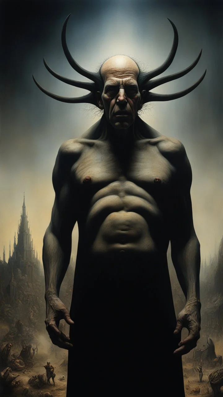 Bosch nightmares paining style Title:the giant lized, 8k artistic photography, photorealistic concept art, soft natural volumetric cinematic perfect light, chiaroscuro, award-winning photograph, masterpiece, oil on canvas, Raphael, Caravaggio’s, Greg Rutkowski, people, beksinski, Giger