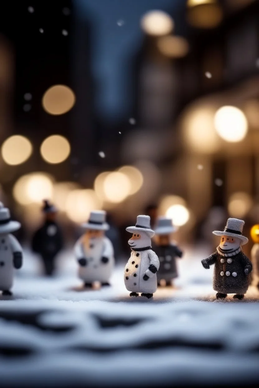 jack ass stunt show but with snow men, bokeh like f/0.8, tilt-shift lens 8k, high detail, smooth render, down-light, unreal engine, prize winning