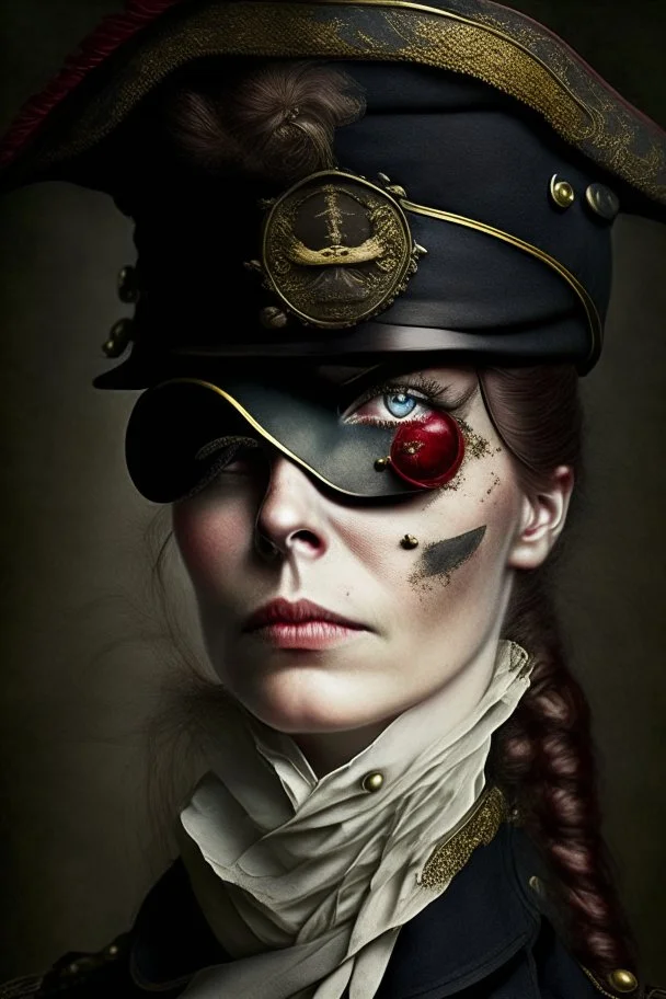 captain of an army victorian times woman eye patch