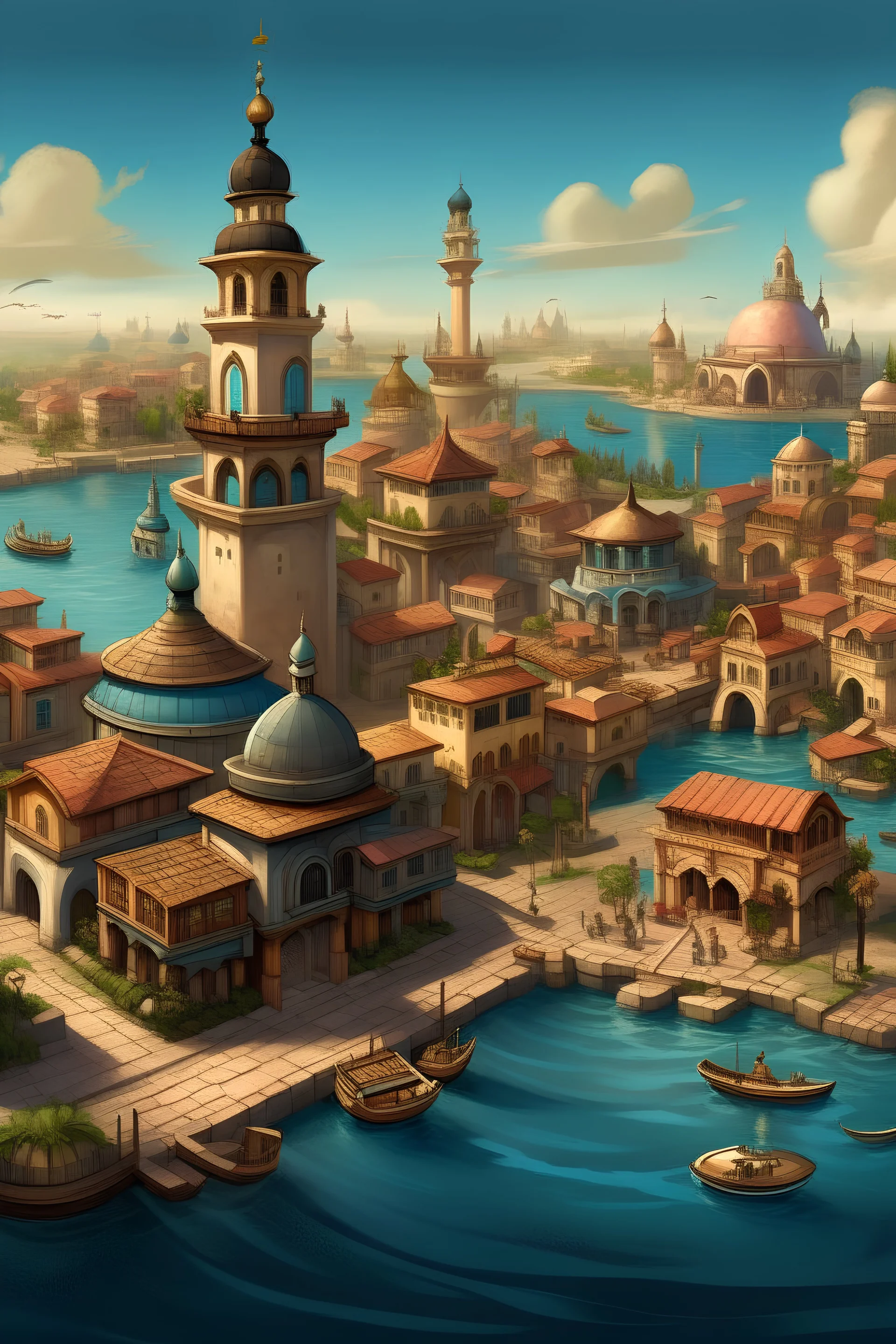 Portrait of Tortuga city by Disney