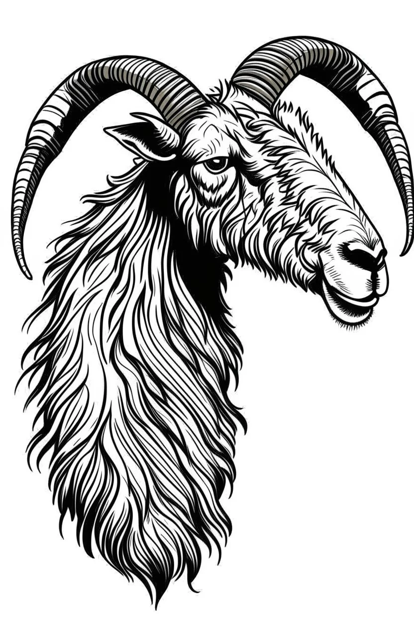 a goat 2d with horn