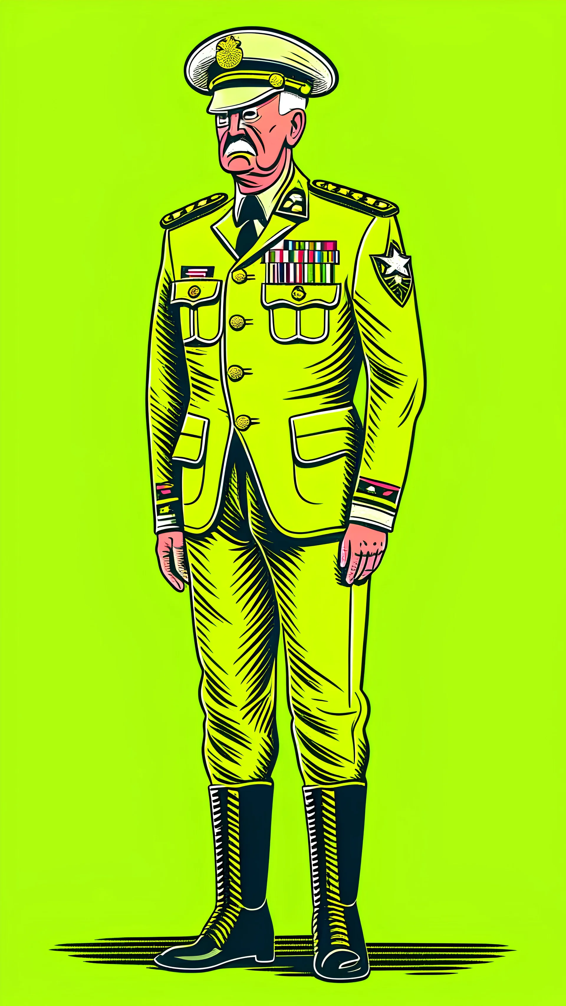 put the general uniform on the man