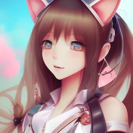 Cat girl, cute, beautiful, anime, kawaii