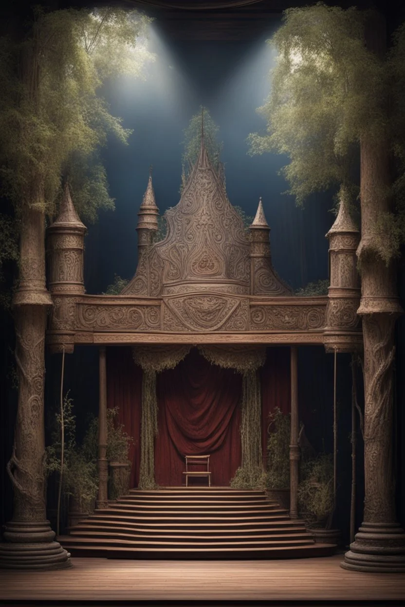 театральная сцена в славянском стиле сказок